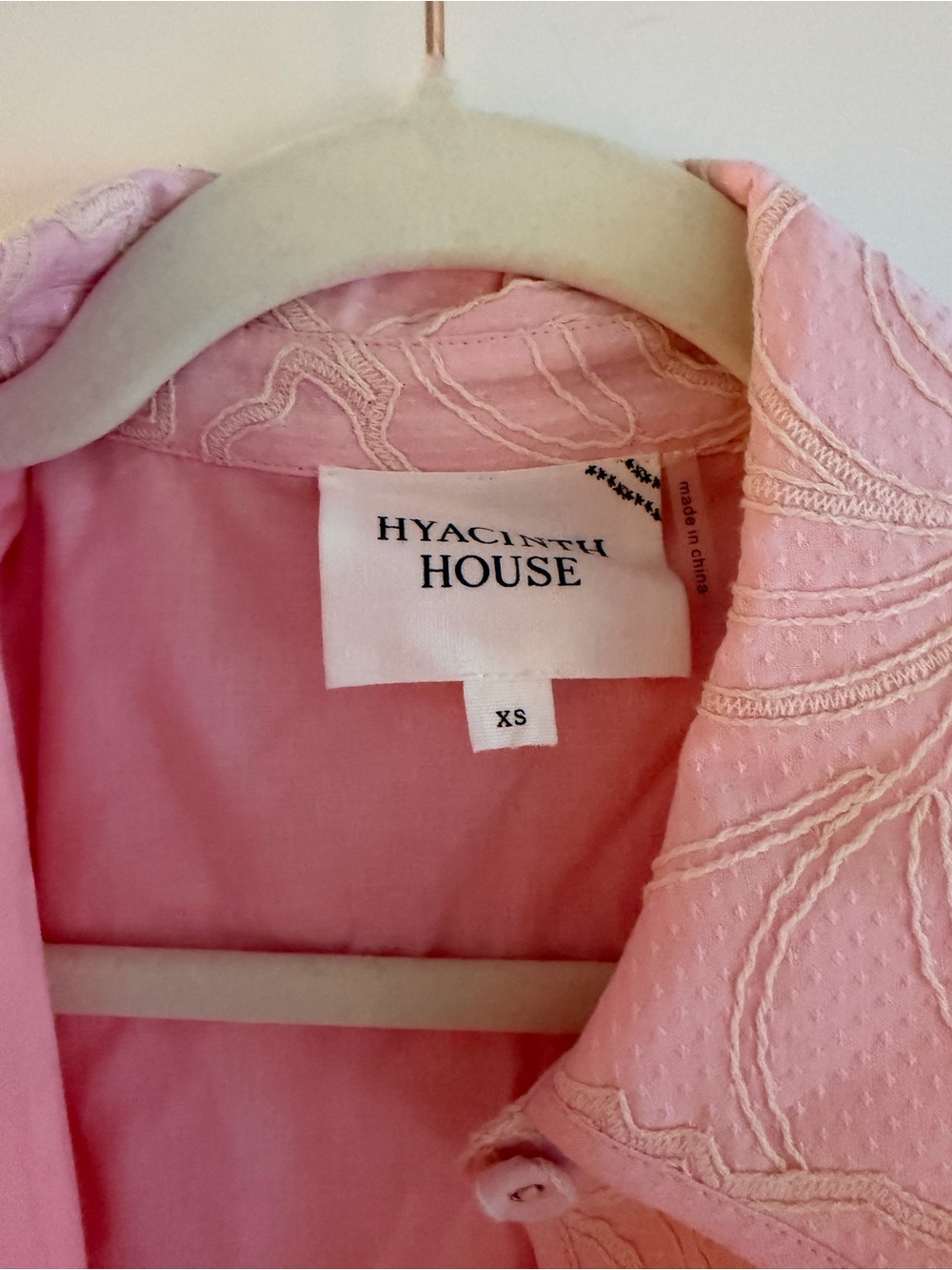 Light Pink Button-Front Mini Dress with Tie Waist - Picture 3 of 3